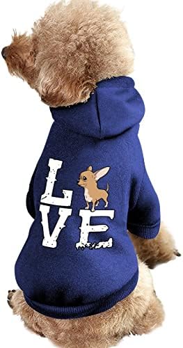 אהבה קפוצ'ונים של צ'יוואווה חיות מחמד סוודר כלבים חמים רכים חליפות חיות חיות מחמד עם כובעים
