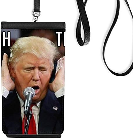 נשיא אמריקאי מצחיק ארנק טלפון מעניין ארנק תליה כיס נייד כיס שחור