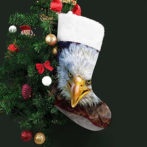 נשר קירח על ארהב דגל אדום גרבי חג חג מולד לחג חג המולד קישוטי הבית לאח עץ חג המולד גרביים תלויים