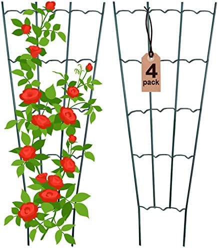 Higift 4 חבילה 24 '' טרלי גן לטיפוס על צמחים חיצוניים, צמחים טרליס לטיפוס על צמחים מקורה, צמחי