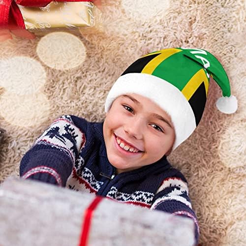 ג ' מייקני ממלכת דגל קטיפה חג המולד כובע שובב ונחמד סנטה כובעי עם קטיפה ברים ונוחות אוניית חג