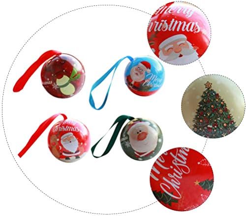 4 יחידות חג המולד פח ריק פחיות עגול סוכריות קוקי מתנת אחסון מיכל חג המולד המפלגה קישוטי חג המולד אספקת
