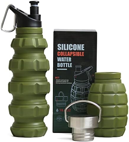 יארו מסחר בסיליקון בקבוקי מים מתקפלים בצבא ירוק וירוק קאם
