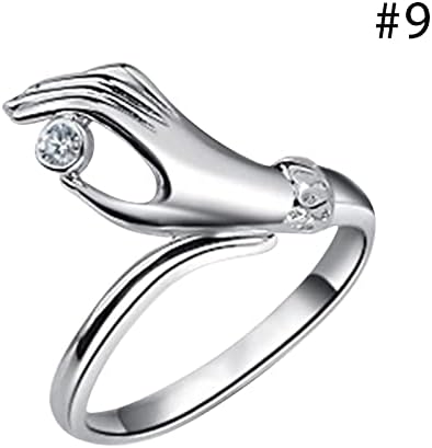 תכשיטי גבירותיי יהלומי טבעת קריסטל אהבת יום אירוסין אמא של ריינסטון יצירתי טבעות חמניות טבעת גודל 11