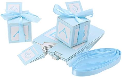 50 יחידות אירופאי סגנון מכתב סוכריות קופסות נייר שוקולד קופסא מתנת מיכל עם סרט ותווית לחתונה תינוק מקלחת