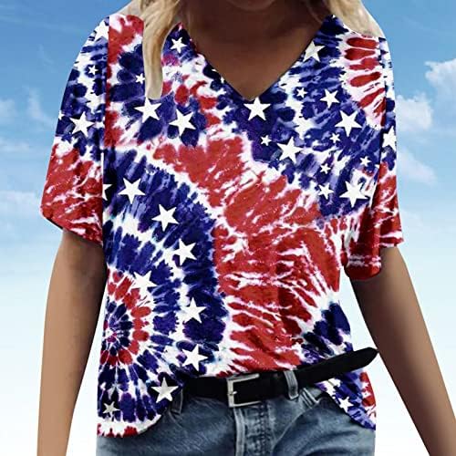 חולצות 4 ביולי לנשים מדי דגל אמריקאי דגל טייז 2023 טוניקת חג צמרות יום עצמאות יום טריקו של יום עצמאות
