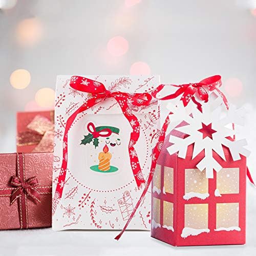 נימו 12 חתיכות פרימיום חג המולד מתנת תיק עם מיוחד עיצוב לשימוש חוזר קרפט נייר קופסות מגוון חג המולד נושא עיצובים