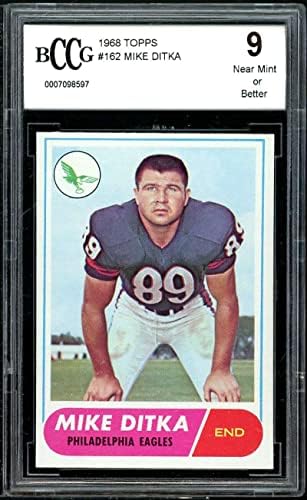 1968 Topps 162 Mike Ditka Card BGS BCCG 9 ליד מנטה+