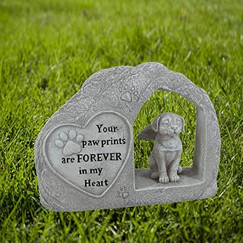 קומפי שעה 7.28 פולירזין כלב מלאך עם כפה הדפסי זיכרון לחיות מחמד פסל צלמית עבור הבית שלך או גן,