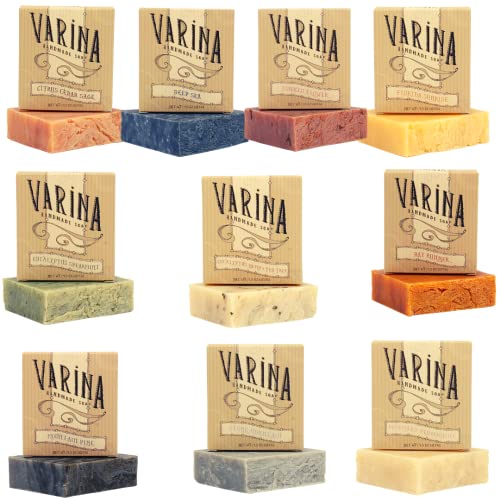 ורינה טבעי לגברים 2 סבון בר מגוון-ניקוי עדין לעור רגיש, ריחות אדמתיים-10 חבילות-חווה עור בריא וזוהר