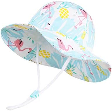 חוף שמש הגנת כובע עבור תינוק בנות מתכוונן פעוט ילדים כובע רחב ברים קיץ לשחק כובע עם רצועת סנטר