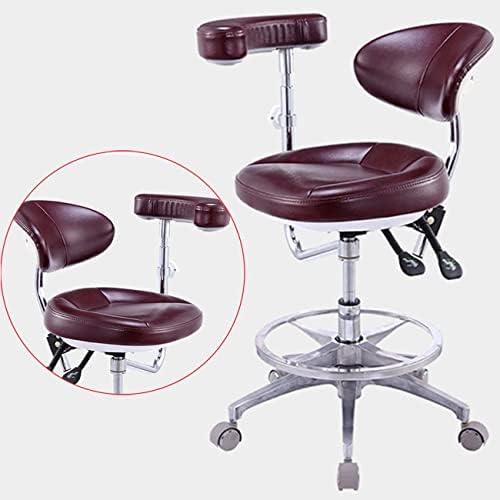 כיסא שיניים עור Gunel Deluxe עם משענות יחידות מתכווננות כיסא רופא הרפואה הרמה כיסא מסתובב רופא
