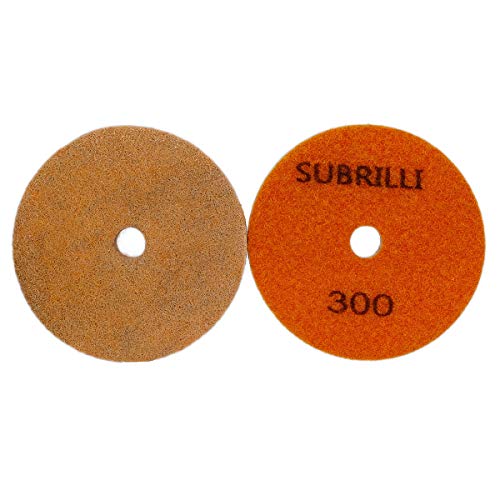 סוברילי 5 אינץ יהלומי ספוג סיבי ליטוש רפידות 300 חצץ עבור גרניט השיש מלאכותי אבן ליטוש ניקוי