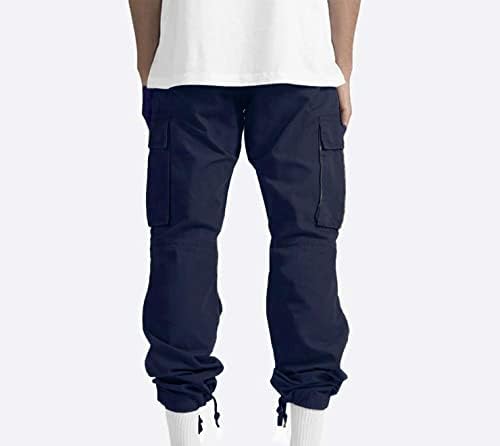 מכנסי מטען לגברים רגועים בכושר סיבתי דקיק חוף ביגוד רחוב חאקי מכנסיים רחבים עם כיסי רוכסן