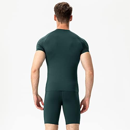 גברים קצר שרוול דחיסת חולצות ספורט אימון חולצה עד 50 + מהיר יבש מים ספורט פריחה משמר