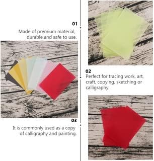 Sueiannmn 50 גיליונות העברת וולום העברת נייר מעקב אחר נייר גודל: 6x4 בצבע צבעוני שוטף שרטוט שרטוט כתיבת גיליון