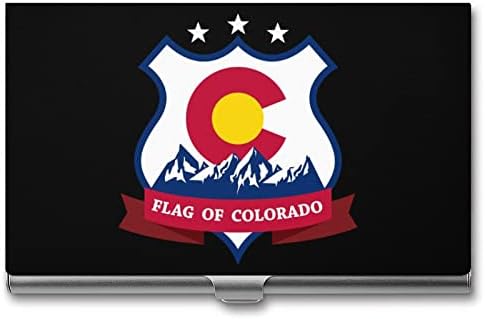 דגל של קולורדו מצחיק עסקים מזהה שם כרטיס מקרה מחזיקי מגן תיבה ארגונית צדפה עבור גברים נשים