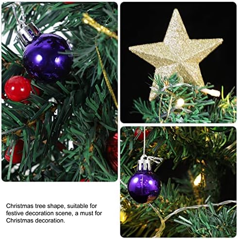 עיצוב חג המולד של Abaodam עץ חג המולד מיני עץ חג המולד עץ חג המולד מיניאטורה עם קישוטים תלויים