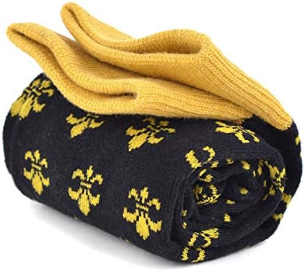 מתנות קופסאות גברים פלר דה ליס מעוצב בדוגמת שמלת כותנה פרמיום גרביים מזדמנים-סגנון פלר-דה-ליס צרפתי קלאסי