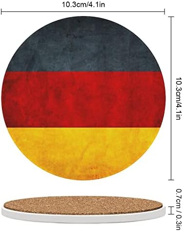 גרמנית דגל עגול קרמיקה תחתיות עבור משקאות סופג כוס מחזיקי עבור משרד סלון מטבח