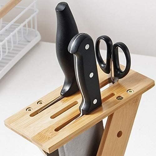 כלי מטבח עץ סכין בעל אספקת מטבח אחסון מתלה רב תכליתי מוצק עץ ופר סכין מחזיק מחזיק ביתי בודד סכין מחזיק