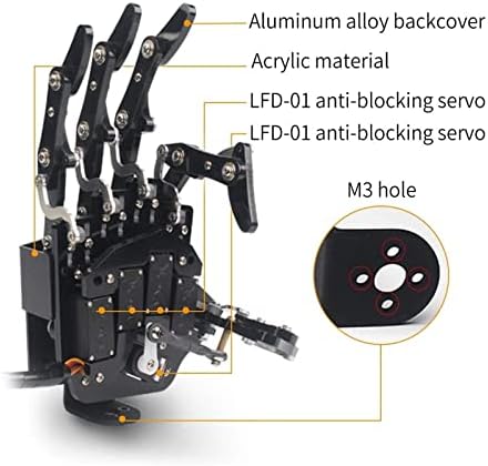 רובוט זרוע רובוט יד חמש אצבעות תנועה ביונית רובוט מכאני זרוע עשה זאת בעצמך תכנות צעצועים