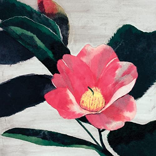 Demdaco + Artlifting אמנות מקורית Camellia tsubaki מגש בינוני מנגו פרחוני