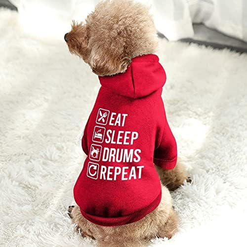 אכלו תוף שינה חזור על קפוצ'ונים מחמד אופנה רכים בגדי כלבים חמים רכים סוודר חיות מחמד עמיד עם כובע