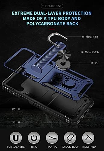 אונולה לסמסונג גלקסי ת 'פליפ 4 מארז, גלקסי ת' פליפ 3 מארז עם הגנת ציר ו-360 סיבוב טבעת מגנטית