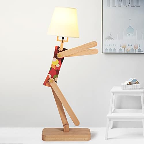 מנורת רצפה לילדים למפורארט, דמוי אדם חמוד יצירתי עיצוב קשת זרוע נדנדה מעץ צבעוני גדול כמתנה לסלון, חדר בנות