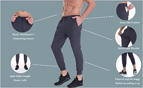 גברים של 7/8 קל משקל אתלטי רצים מהיר יבש אימון מכנסי טרנינג מחודד למתוח מכנסי קז ' ואל עם שמש הגנה