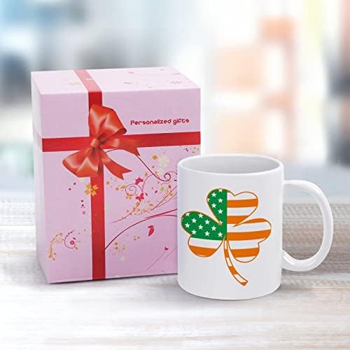 אירי אמריקאי תלתן דגל הדפסת ספל קפה כוס קרמיקה תה כוס מצחיק מתנה עם לוגו עיצוב עבור משרד בית נשים