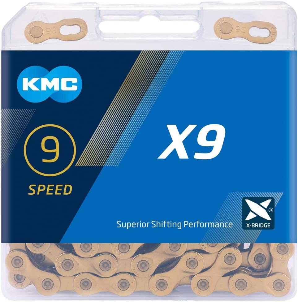 שרשרת X9 של KMC UNISEX X9/שרשרת אופני הרים, אריזה כחולה זהב-חדש