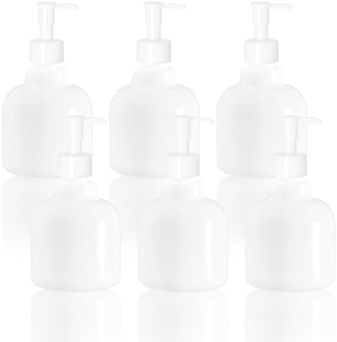 בקבוקי משאבת פלסטיק של יאנג 6 אריזים, בקבוקי משאבת פלסטיק לבנים לבנים עם מנעול נסיעות