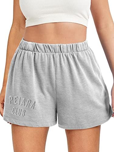 מכנסי זיעה של Peiara נשים קצרות קיץ מזדמן מותניים גבוהים מכנסיים אתלטים קצרים טרקלין אימון מפעיל