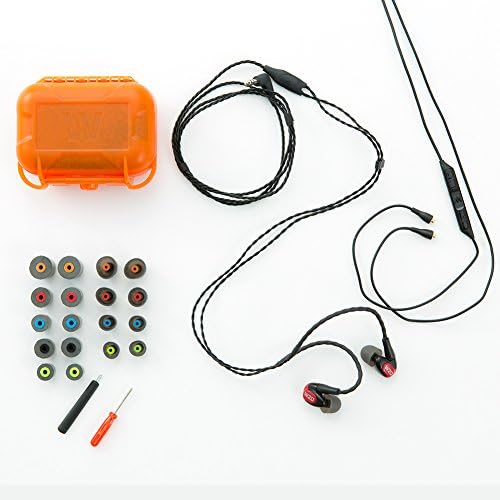 Westone Audio W20 אוזניות של נהג כפול-כפול מתאים עם כבל שמע MMCX וכבל MFI 3 כפתורים עם מיקרופון, שחור