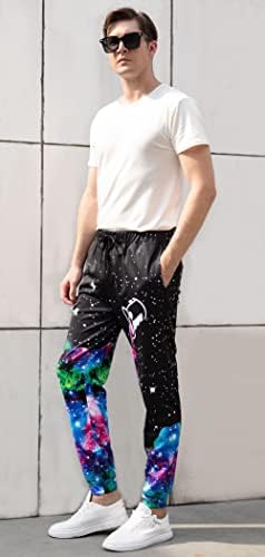 תלבושת שנות ה -80 לנשים 3 מכנסי ג ' וגרים מצחיקים מכנסי טרנינג גרפיים לשני המינים מכנסי טרנינג מזדמנים