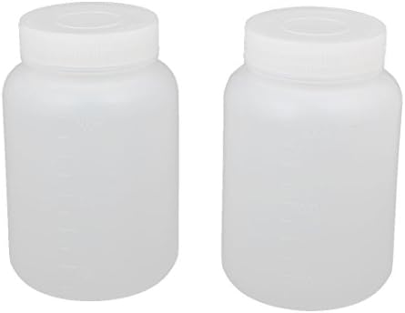 AEXIT 2 יחידות 500 מל בקבוע פלסטיק רחב פה רחב עגול חותם תוחם בקבוק דגימה מדגם תרבית תא צלוחית