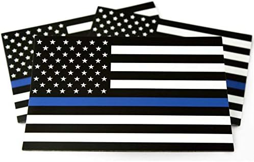American Made USA ארהב מגנט מגנט מכוניות עם קו כחול דק לתמיכה במשטרה, עמיד מבחוץ, מכוניות, משאיות,