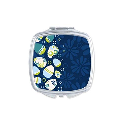 פסחא פסטיבל ביצת פס מעגל מראה נייד קומפקטי כיס איפור כפול צדדי זכוכית