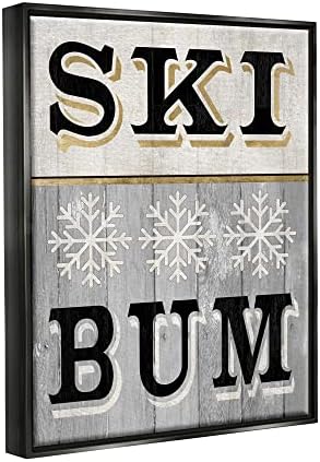 סטופל תעשיות סקי בטלן פתית שלג סימן צף ממוסגר קיר אמנות, עיצוב על ידי ליווי פין