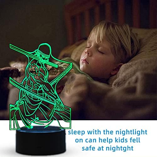 אור לילה קריקטורה אנימה הויאנג 3 ד רורונואה זורו הוביל אור מנורת שולחן חדר שינה לילדים מגע / שלט