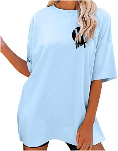חולצות גדולות של Tunuskat לנשים בייסבול אימא טיז גרפי קיץ ספורט מזדמן טש חולצות חדר כושר מודפסות חולצת טריקו