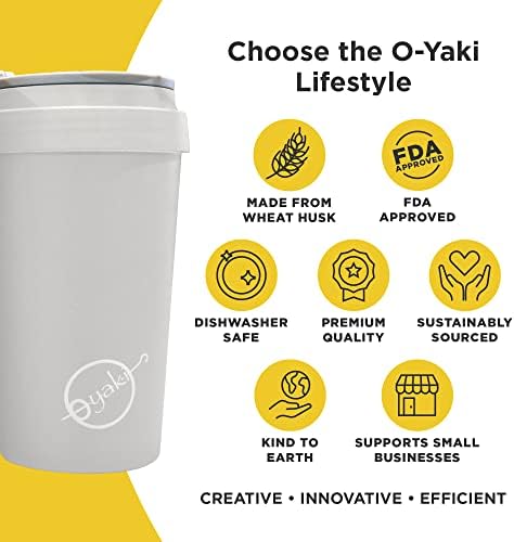 Ecoware לשימוש חוזר כוס קפה עם מכסה - 13 oz כוס מבודד כפול חומה למשקאות חמים וקרים עם אחיזה מרקם ופופ