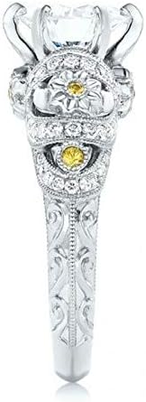 פלוי פיילין אופנה 925 כסף לבן תכשיטי טופז טבעת מתנת מסיבת חתונת אישה 6-10