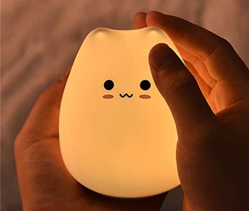 חמוד סיליקון הוביל לילה אור עבור תינוק ילדים ילדים חדר שינה מגע חיישן מרחוק חתול מנורת קישוט חדר