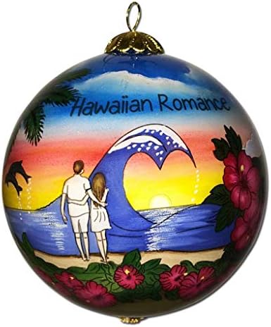 זכוכית קישוט רומנטיקה הוואי צבועה ביד עם זכוכית עם קופסת מתנה