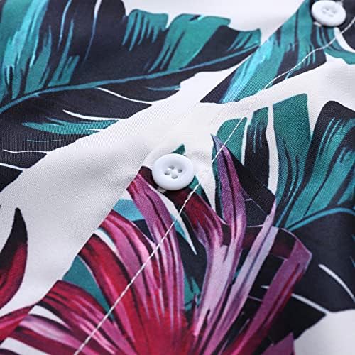 אילהו הוואי חולצה לגברים פאנקי מקרית כפתור למטה קצר שרוול גרפי טיז קיץ טרופי חג חוף שמלת חולצות