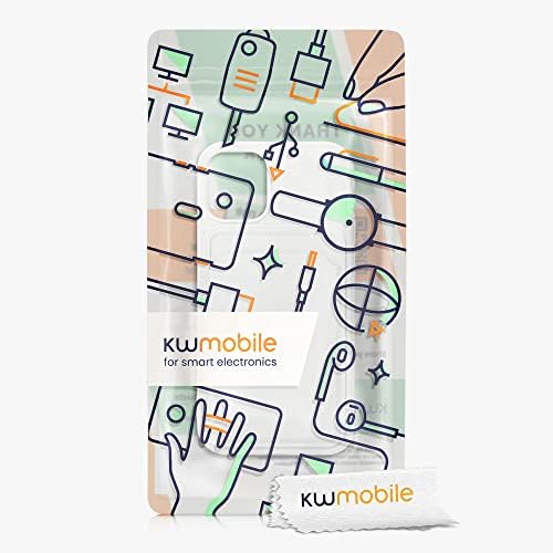 מארז KWMobile תואם ל- Apple iPhone 12 Mini - כיסוי טלפון TPU רך עם חריץ מחזיק כרטיסי אשראי בגב - לבן