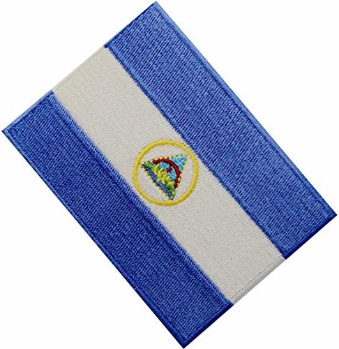 דגל ניקרגואה טלאי רקום ברזל ניקרגואה על תפור על הסמל הלאומי